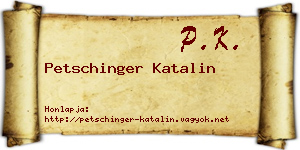 Petschinger Katalin névjegykártya